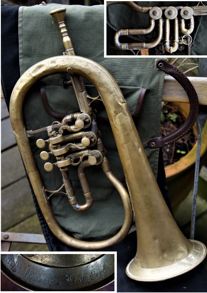 Trompete Musikinstrument Goldenes Horn Mit Gelber Flagge